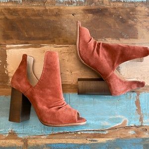 Pink Peep Toe Booties 💞